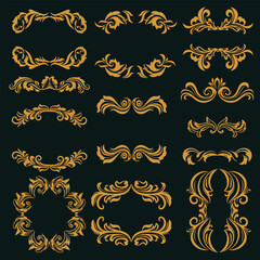 Ornamental Frames and Gold Borders Vector Collection Artwork