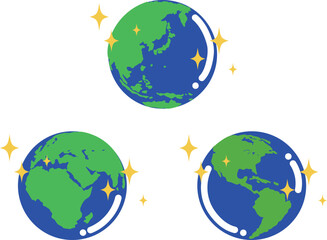 きれいな地球　ベクター
