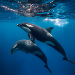 Fototapeta premium Orca dolphin in the water