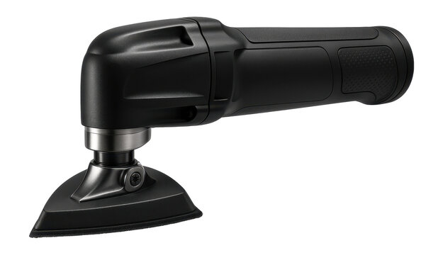 Renovator tool with a triangular sanding pad for detailed corner work.