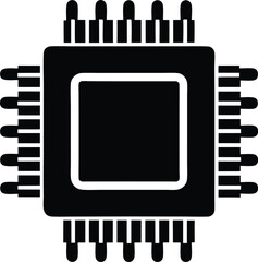 Processor chip vector icon.
