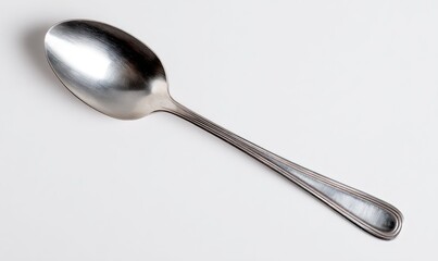 Stainless steel spoon on white background (1)