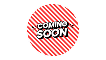 transparent coming soon banner, ideal for digital platforms like apps, online shops, and...