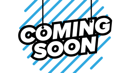 transparent banner featuring Coming Soon text, great for business promotions, advertisements, and social campaigns.