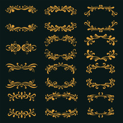 Intricate Gold Ornamental Border Pack Design Art