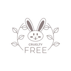 Elegant Cruelty Free Label with Soft Bunny Icon