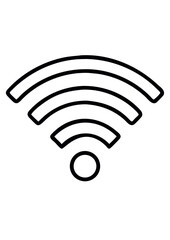 Wi-Fi signal icon in minimalist style with black lines on white background  