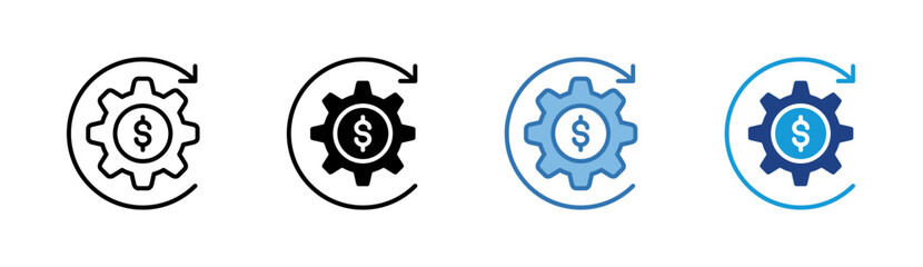 Process Automation icon set multiple style collection