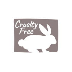 Elegant Cruelty Free Label with Soft Bunny Icon