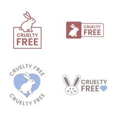 Set of Bunny Logos for Vegan and Cruelty Free Brands
