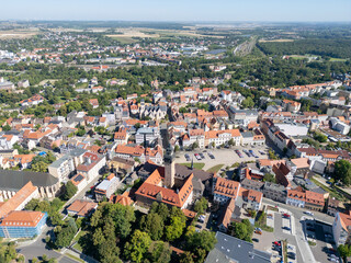 Obraz premium aerial view of the city zeitz in thuringia east germany horizontal