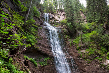 Fototapeta premium Waterfall in Tianshan Mountains in Kyrgyzstan