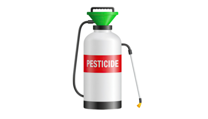 Agricultural pesticide sprayer for gardening and pest control work isolated on white background