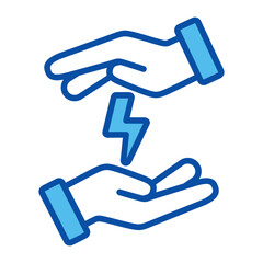 Save Energy Icons In Blue Style, Vector Illustration