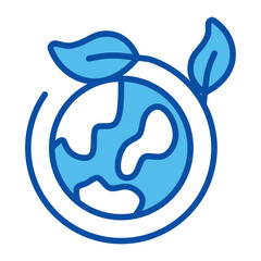 Planet Earth Icons In Blue Style, Vector Illustration