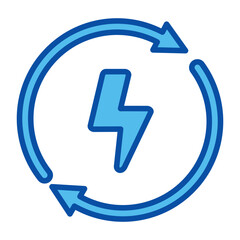Energy Icons In Blue Style, Vector Illustration