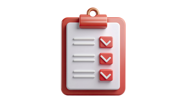 Realistic vector illustration of clipboard with check mark for tasks and organization isolated on white background