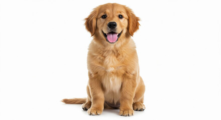 Obraz premium Ultra realistic photo of a cute golden retriever puppy sitting