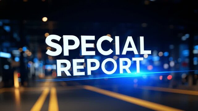 Special Report News Headline Breaking Alert Urgent City Night Car Light Modern Broadcast