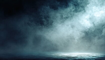 Dark, smoky studio backdrop with illuminated floor