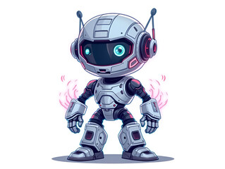 blue robot vector