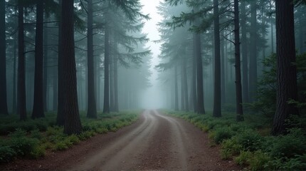Fototapeta premium road in the vast forest