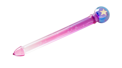 Whimsical wand with a star topper and a blue-to-pink gradient, perfect for magical celebrations