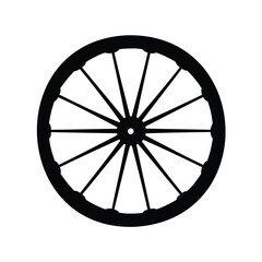 Fototapeta premium A Black and White Depiction of a Bicycle Wheel with Spokes