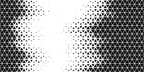 Abstract geometric black and white deco art halftone hexagone and triangle print pattern