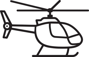 Helicopter Vector Silhouette | Black Aviation Illustration Icon