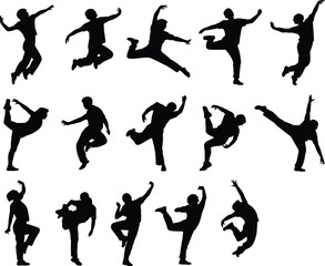 dance, silhouette, jump, movement, energy, performance, expression, dancer, modern, pose, action, flexibility, contemporary, art, rhythm, choreography, style, body, motion, shape