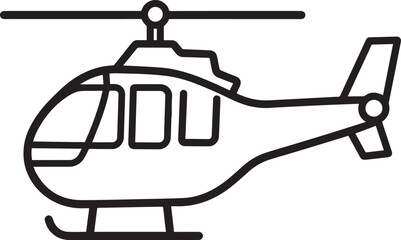 Helicopter Vector Silhouette | Black Aviation Illustration Icon