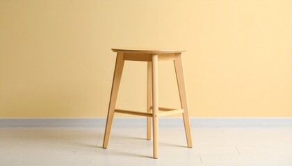 wooden stool in the room 