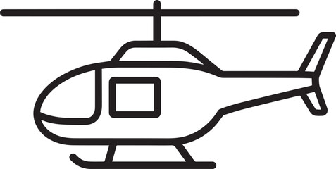 Helicopter Vector Silhouette | Black Aviation Illustration Icon