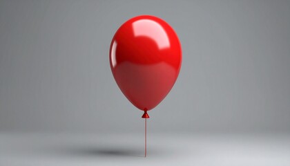 red balloon on gry background 