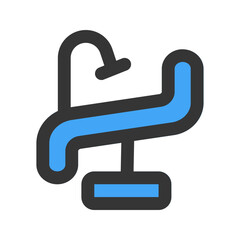 dentist chair flat line icon