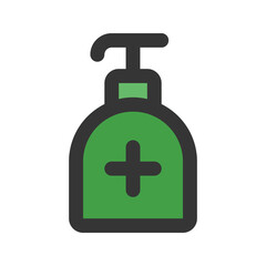 hand sanitizer flat line icon