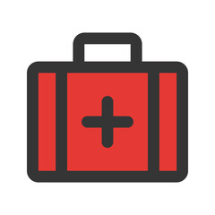 first aid kit flat line icon