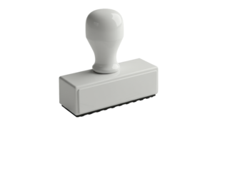 Single, geometrically precise, modern stamp with abstract graphic and prominent blank central space on a transparent minimalist surface, clean background, generous negative space, concept of