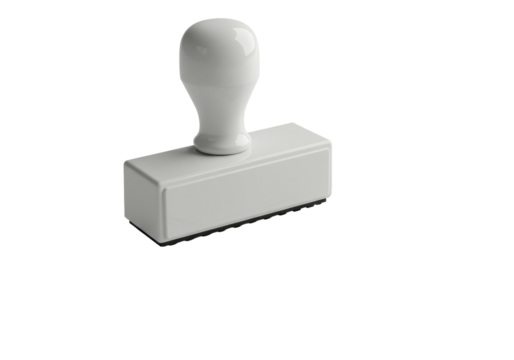 Single, geometrically precise, modern stamp with abstract graphic and prominent blank central space on a transparent minimalist surface, clean background, generous negative space, concept of - Powered by Adobe