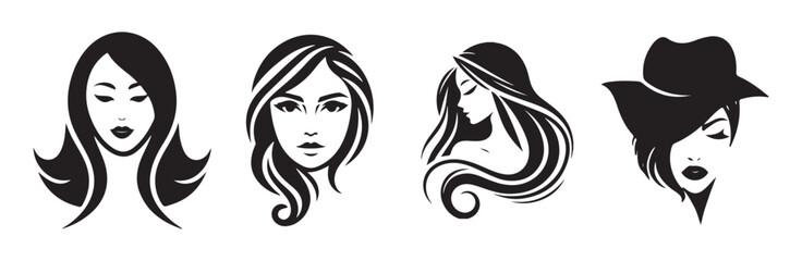 different hairstyles in black and white