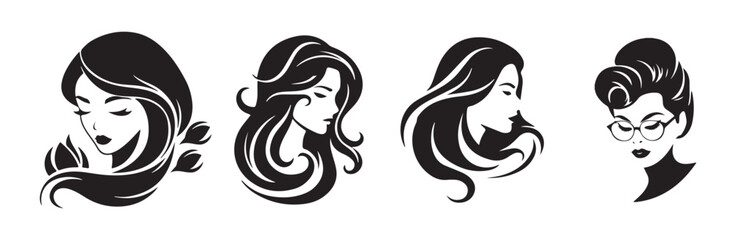 different hairstyles in black and white