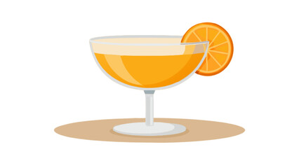 Orange cocktail drink in glass with slice vector illustration for summer party and bar menu design