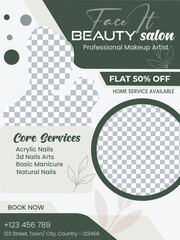 Beauty salon nails art massage manicure pedicure services poster
