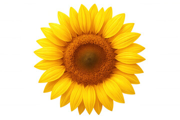 Vibrant yellow sunflower blossom opening fully, illuminating transparent background with warm seasonal radiance
