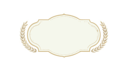 Elegant frame with laurel vector design for certificate award label banner and decorative element template