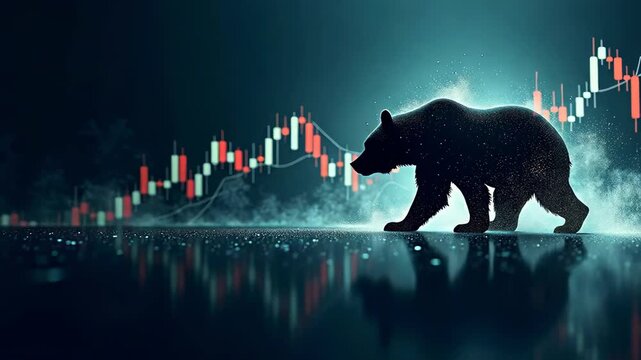 Trading risk, Market volatility, Investment downturn. Financial strategies. Bears influence market declines. Investors consider potential losses. Strategies mitigate financial risks.