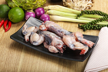 Delicous fresh raw uncooked frog