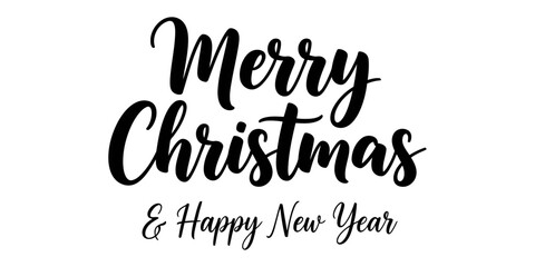 Merry Christmas and happy new year typography vector illustration © Muginandaru