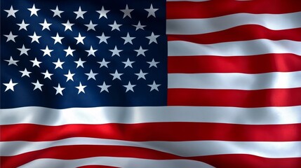 Obraz premium Stunning Close-Up View of the American Flag Waving Gracefully with Light and Shadow Effects